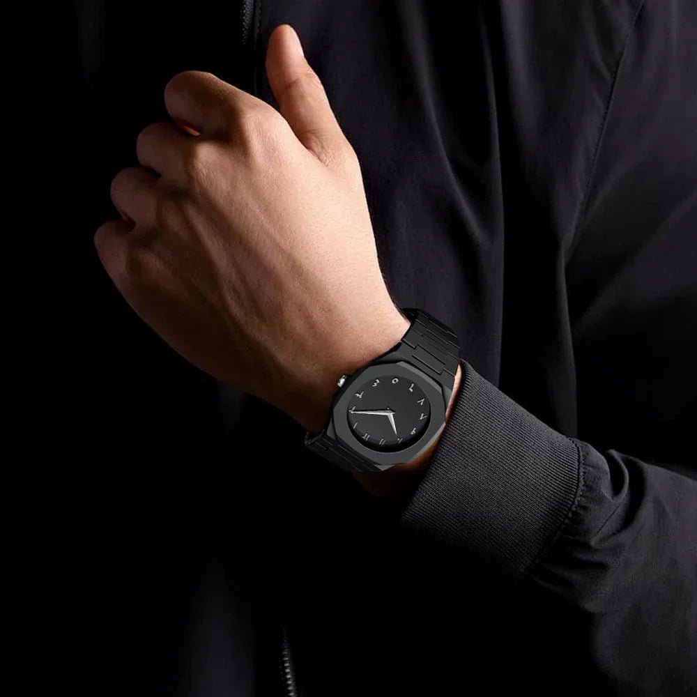 Stainless Steel Black Arabic Aura Watch - Emirates Drop