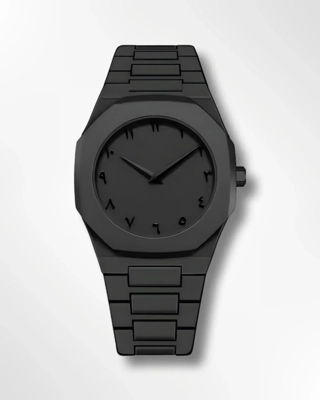 Stainless Steel Black Arabic Aura Watch - Emirates Drop
