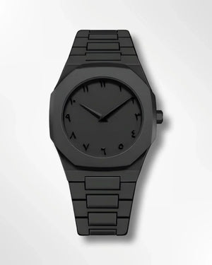 Stainless Steel Black Arabic Aura Watch - Emirates Drop